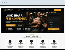 Barber booking website project preview